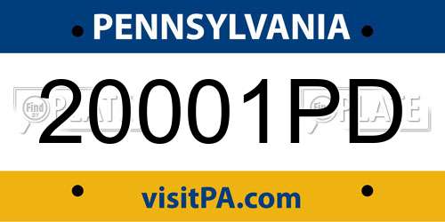 20001PD Pennsylvania License Plate