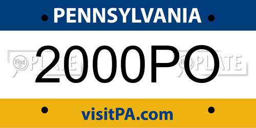 2000PO Pennsylvania License Plate