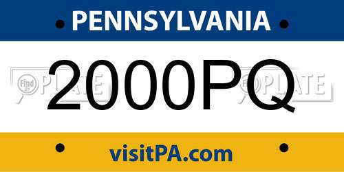 2000PQ Pennsylvania License Plate