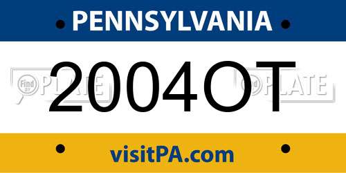 2004OT Pennsylvania License Plate