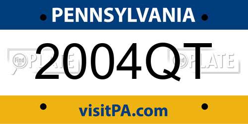 2004QT Pennsylvania License Plate