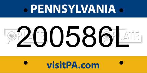 200586L Pennsylvania License Plate