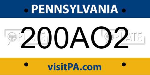 200AO2 Pennsylvania License Plate