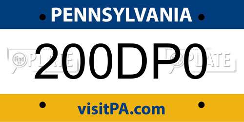 200DP0 Pennsylvania License Plate
