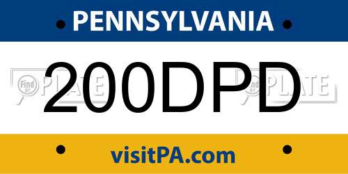 200DPD Pennsylvania License Plate
