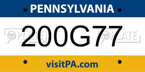 200G77 Pennsylvania License Plate