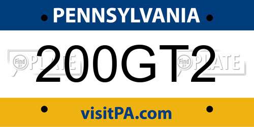 200GT2 Pennsylvania License Plate