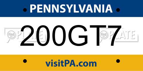 200GT7 Pennsylvania License Plate