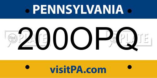 200OPQ Pennsylvania License Plate