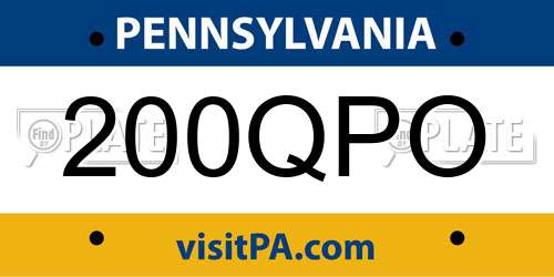 200QPO Pennsylvania License Plate
