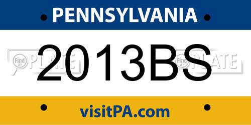 2013BS Pennsylvania License Plate