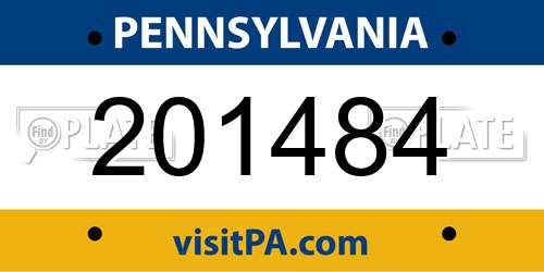 201484 Pennsylvania License Plate
