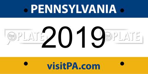 2019 Pennsylvania License Plate
