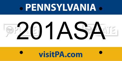 201ASA Pennsylvania License Plate