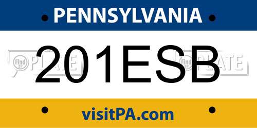 201ESB Pennsylvania License Plate