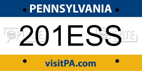 201ESS Pennsylvania License Plate