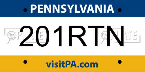 201RTN Pennsylvania License Plate