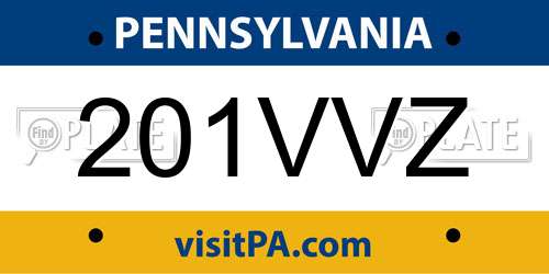201VVZ Pennsylvania License Plate