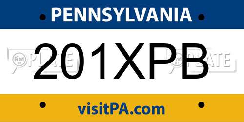 201XPB Pennsylvania License Plate