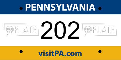 202 Pennsylvania License Plate