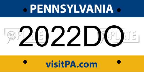 2022DO Pennsylvania License Plate