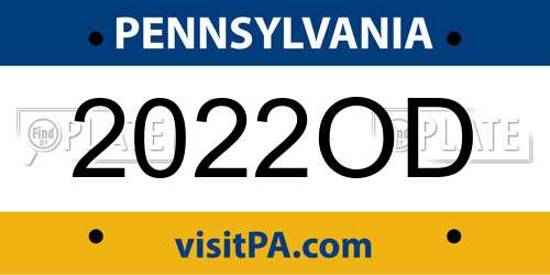2022OD Pennsylvania License Plate