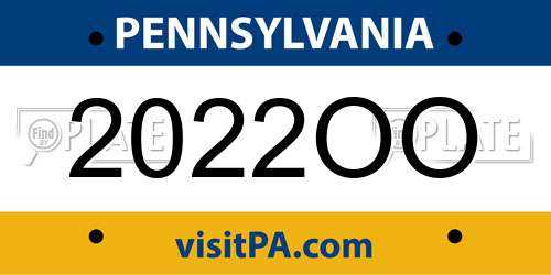 2022OO Pennsylvania License Plate