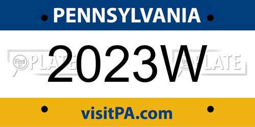 2023W Pennsylvania License Plate