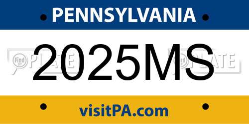 2025MS Pennsylvania License Plate