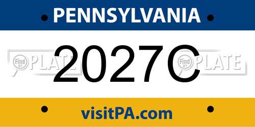 2027C Pennsylvania License Plate