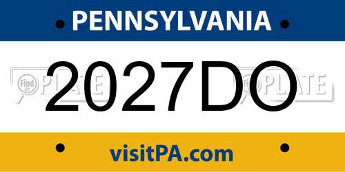 2027DO Pennsylvania License Plate