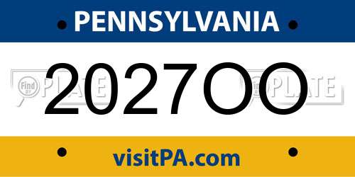 2027OO Pennsylvania License Plate