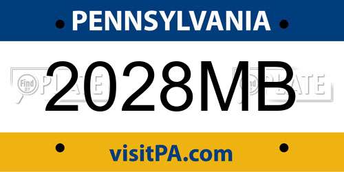2028MB Pennsylvania License Plate