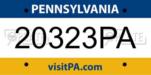 20323PA Pennsylvania License Plate