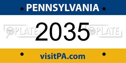 2035 Pennsylvania License Plate