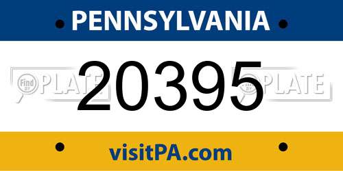 20395 Pennsylvania License Plate