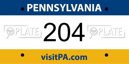 204 Pennsylvania License Plate