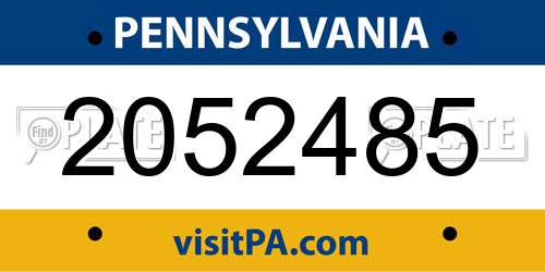 2052485 Pennsylvania License Plate