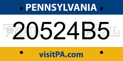 20524B5 Pennsylvania License Plate