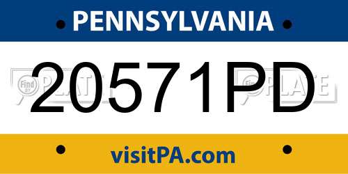 20571PD Pennsylvania License Plate