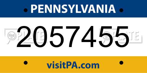2057455 Pennsylvania License Plate