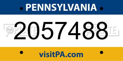 2057488 Pennsylvania License Plate