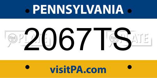 2067TS Pennsylvania License Plate