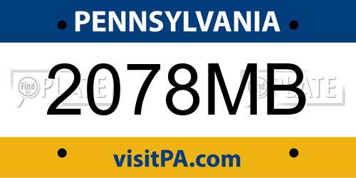 2078MB Pennsylvania License Plate