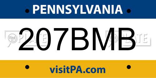 207BMB Pennsylvania License Plate