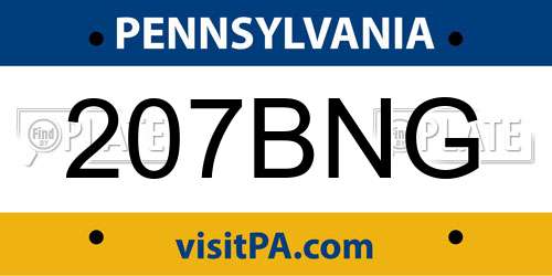 207BNG Pennsylvania License Plate