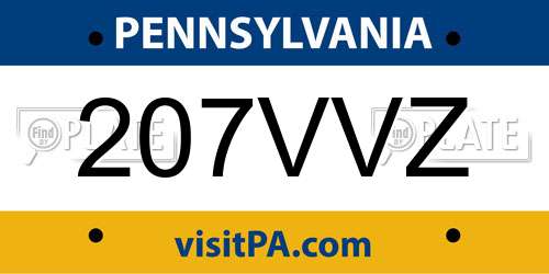 207VVZ Pennsylvania License Plate