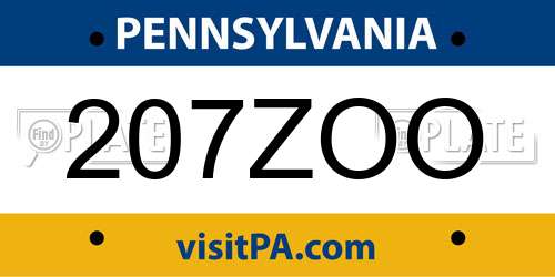 207ZOO Pennsylvania License Plate