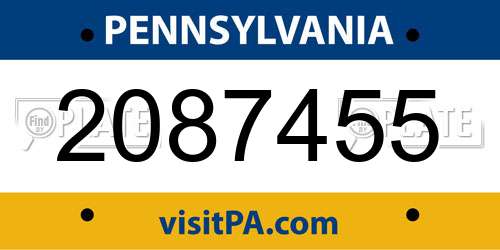 2087455 Pennsylvania License Plate