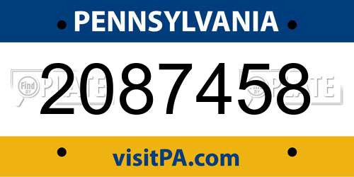 2087458 Pennsylvania License Plate